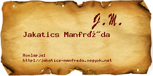 Jakatics Manfréda névjegykártya